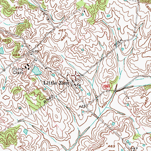 Topographic Map of Little Zion, KY
