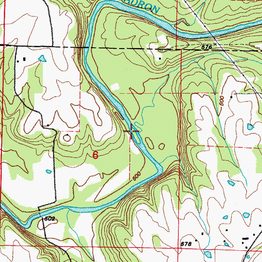 Topographic Map of King Branch, AR