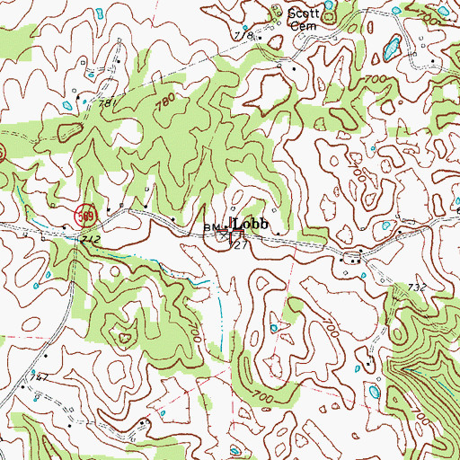 Topographic Map of Lobb, KY