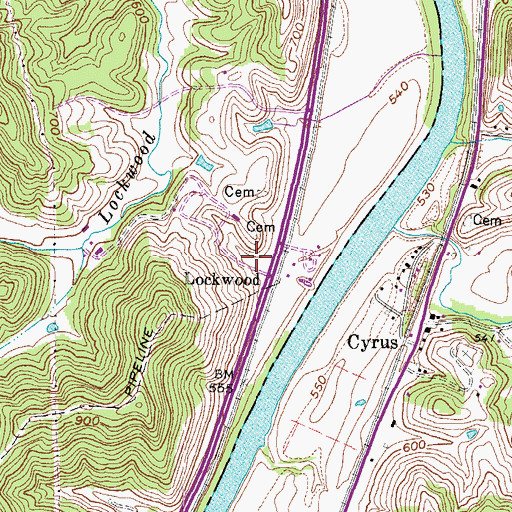 Topographic Map of Lockwood, KY