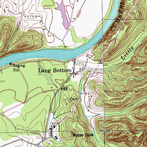 Topographic Map of Long Bottom, KY