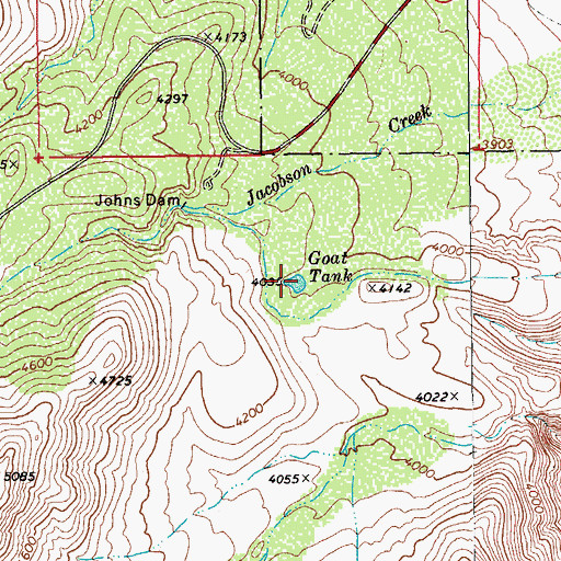 Topographic Map of Goat Tank, AZ