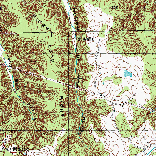 Topographic Map of Long Ridge, KY