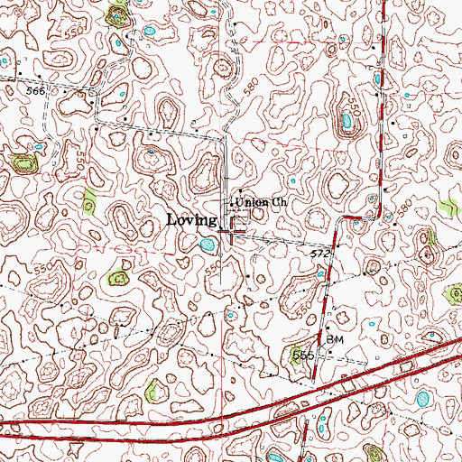 Topographic Map of Loving, KY