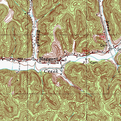 Topographic Map of Maggard, KY