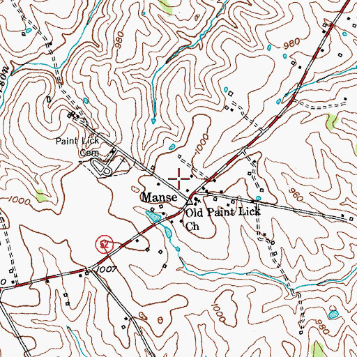 Topographic Map of Manse, KY