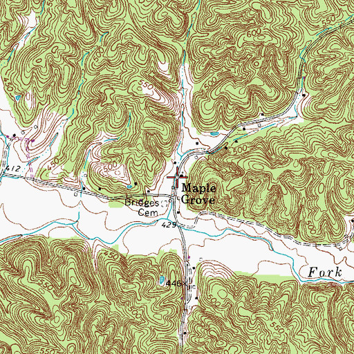 Topographic Map of Maple Grove, KY