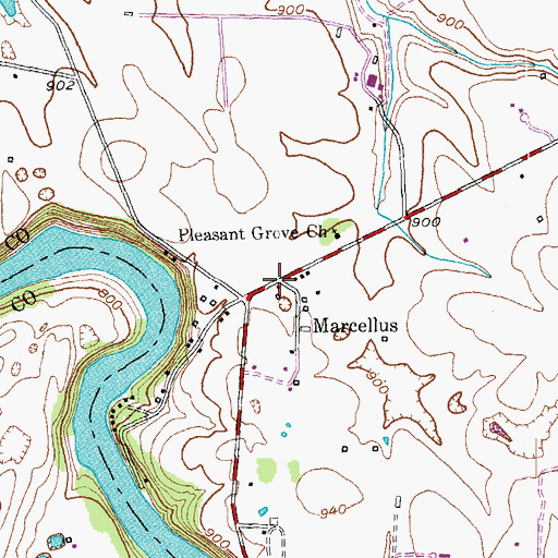 Topographic Map of Marcellus, KY