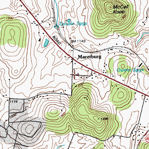 Topographic Map of Maretburg, KY