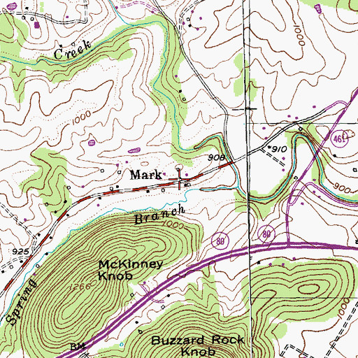 Topographic Map of Mark, KY