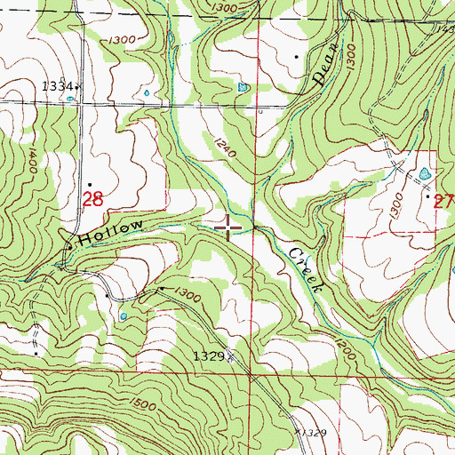 Topographic Map of King Hollow, AR