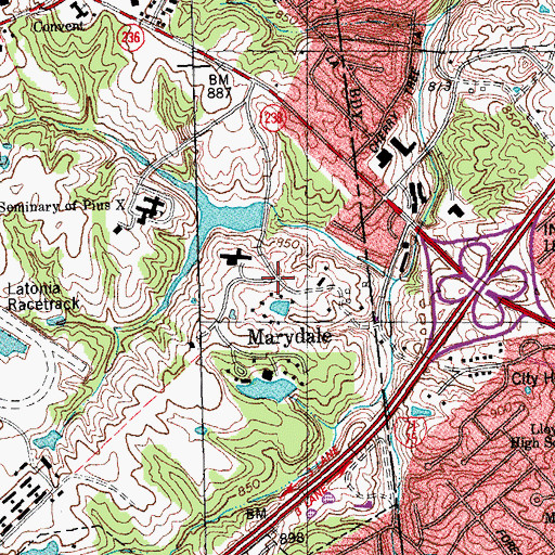 Topographic Map of Marydale, KY