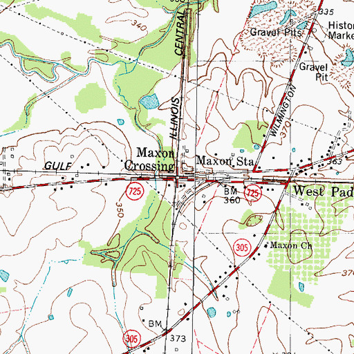Topographic Map of Maxon Crossing, KY
