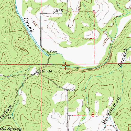 Topographic Map of King Hollow, AR