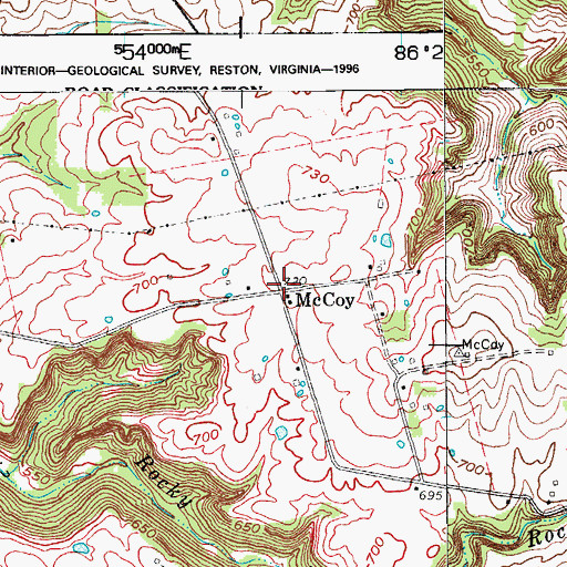 Topographic Map of McCoy, KY