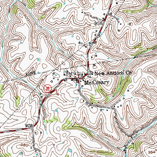 Topographic Map of McCreary, KY