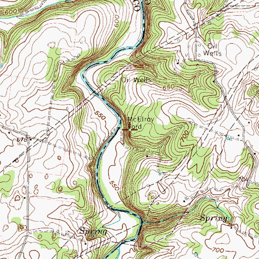 Topographic Map of McElroy Ford, KY