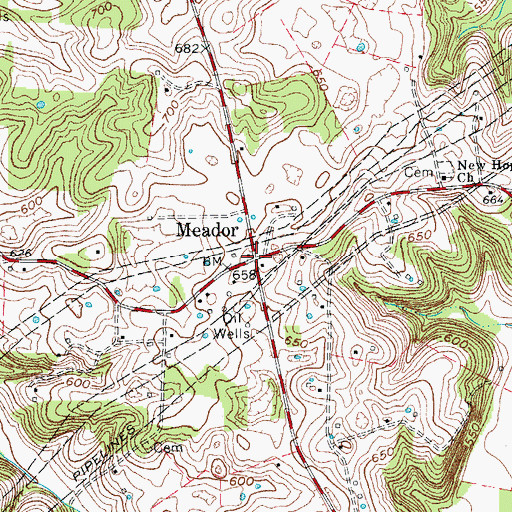 Topographic Map of Meador, KY