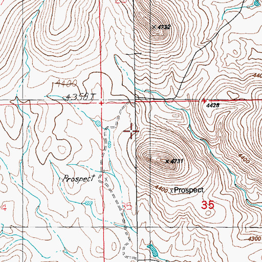 Topographic Map of Godfrey Mines, AZ