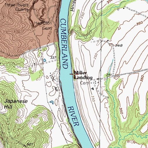 Topographic Map of Miller Landing, KY