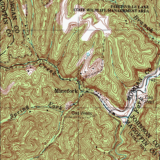 Topographic Map of Minefork, KY