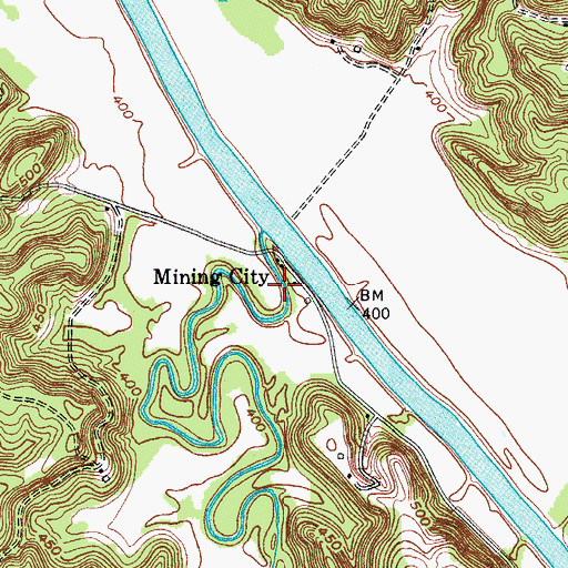 Topographic Map of Mining City, KY