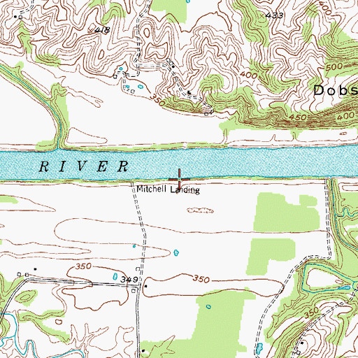 Topographic Map of Mitchell Landing, KY