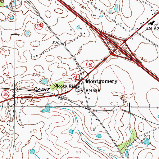 Topographic Map of Montgomery, KY