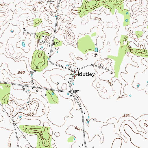 Topographic Map of Motley, KY