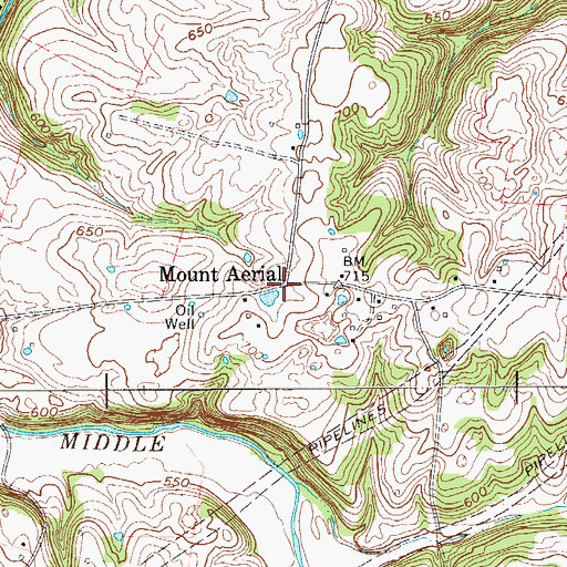 Topographic Map of Mount Aerial, KY