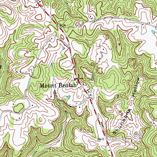 Topographic Map of Mount Beulah, KY