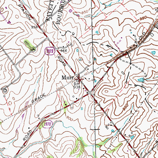 Topographic Map of Muir, KY