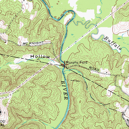 Topographic Map of Murphy Ford, KY