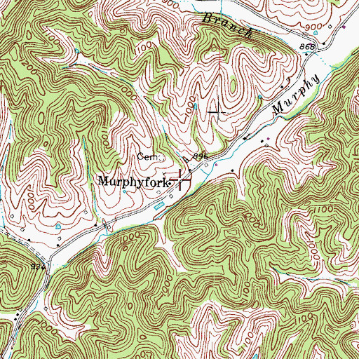 Topographic Map of Murphyfork, KY