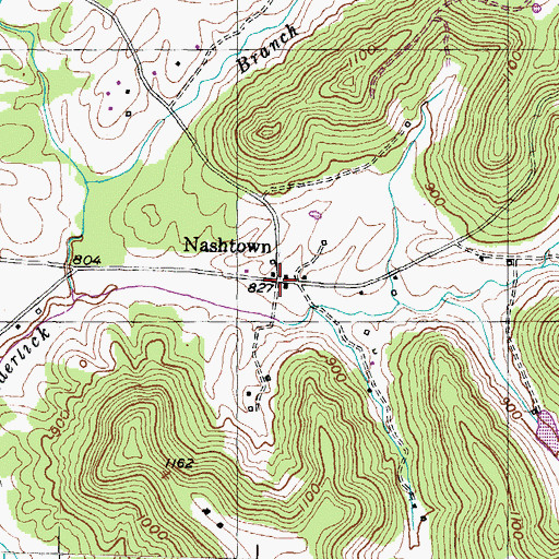 Topographic Map of Nashtown, KY