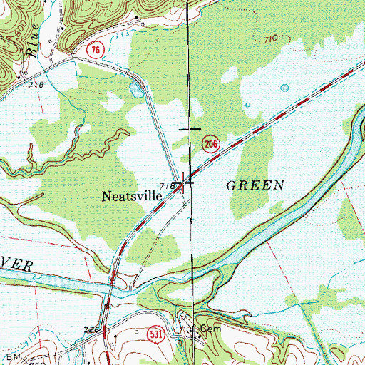 Topographic Map of Neatsville, KY