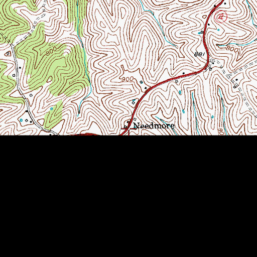 Topographic Map of Needmore, KY