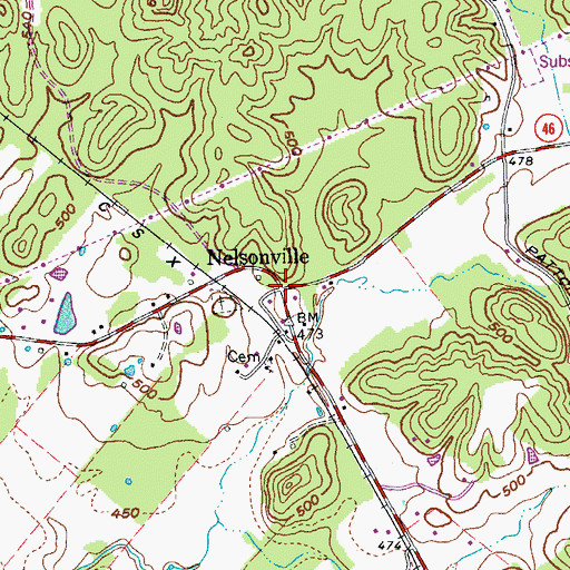 Topographic Map of Nelsonville, KY