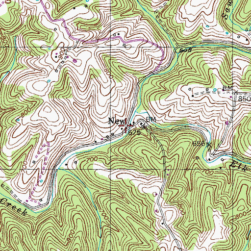 Topographic Map of New, KY