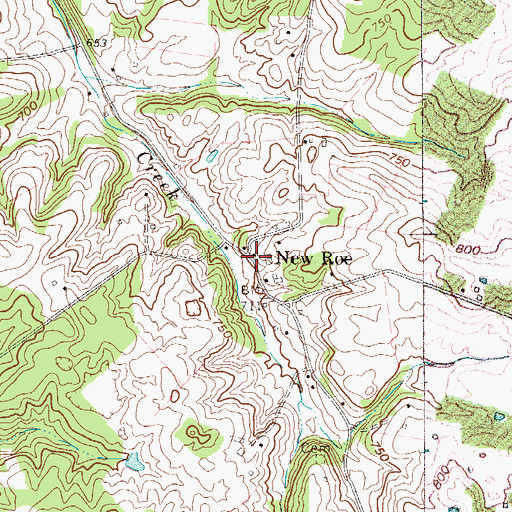 Topographic Map of New Roe, KY