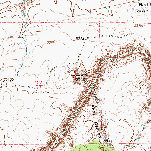 Topographic Map of Gods Pocket, AZ