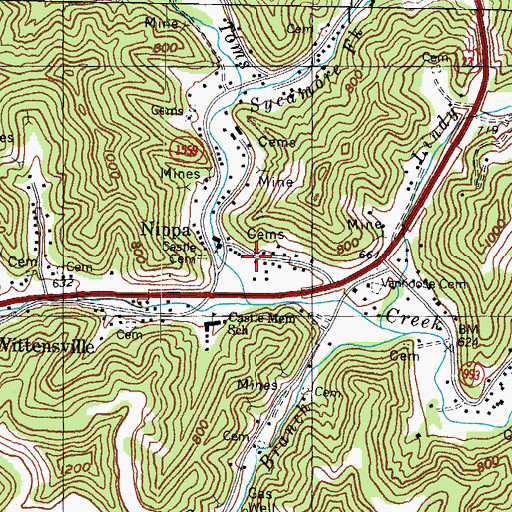 Topographic Map of Nippa, KY