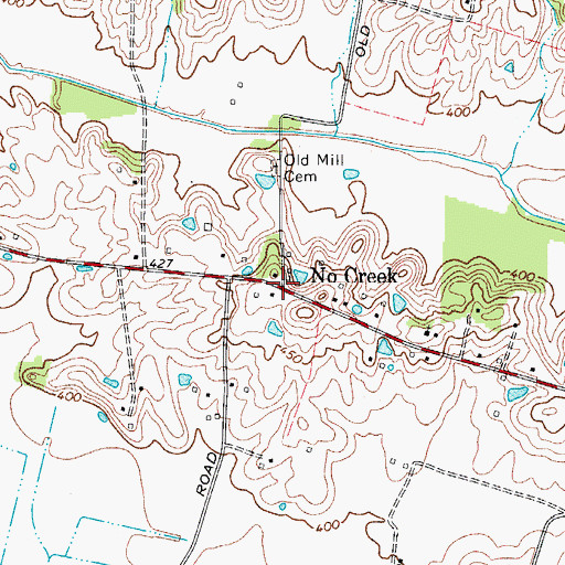 Topographic Map of No Creek, KY