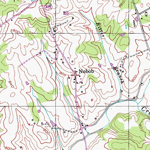 Topographic Map of Nobob, KY