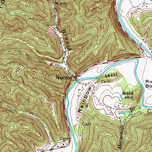 Topographic Map of Noctor, KY