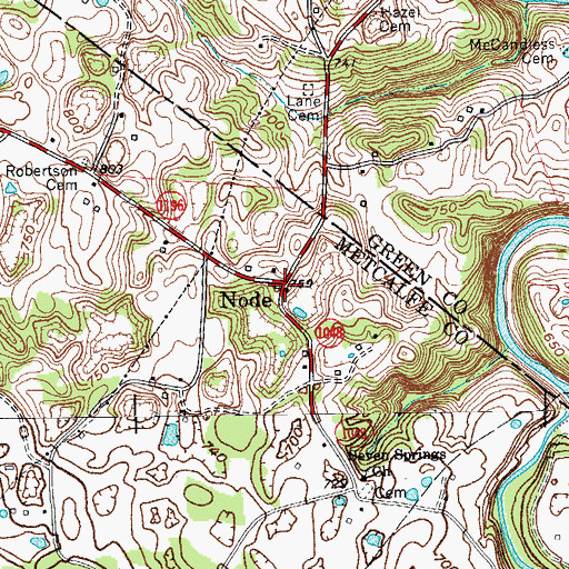 Topographic Map of Node, KY