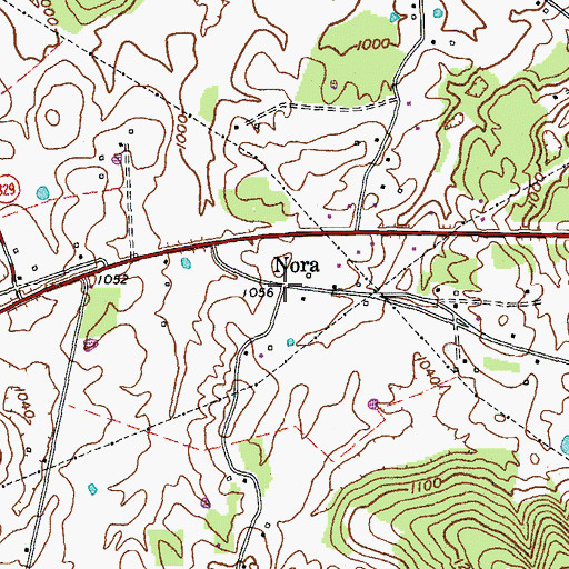 Topographic Map of Nora, KY