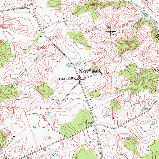 Topographic Map of Norfleet, KY