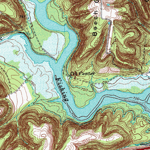 Topographic Map of Oil Center, KY