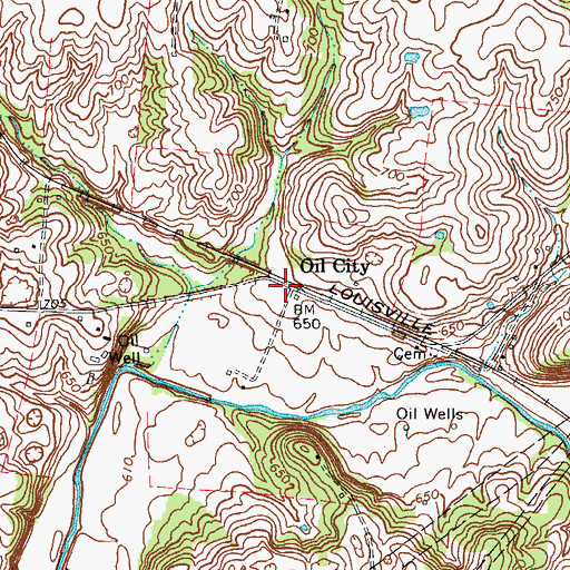 Topographic Map of Oil City, KY